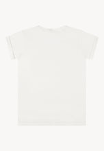 Load image into Gallery viewer, T-shirt with print and rolled cuffs FLORINA white
