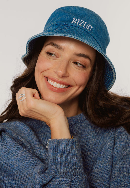 ABBEY navy blue bucket hat