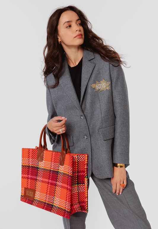 ELMA orange checked bag