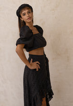 Load image into Gallery viewer, MIAMI asymmetric black waist-tie skirt